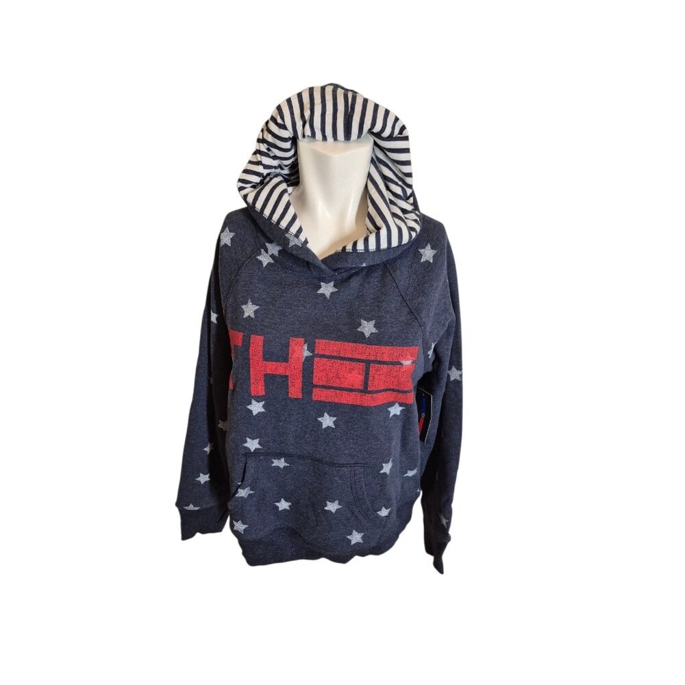 Tommy Hilfiger Vintage 90s Y2K Pullover Hoodie USA Hoodie Red/Wht/Blu sz M NEW